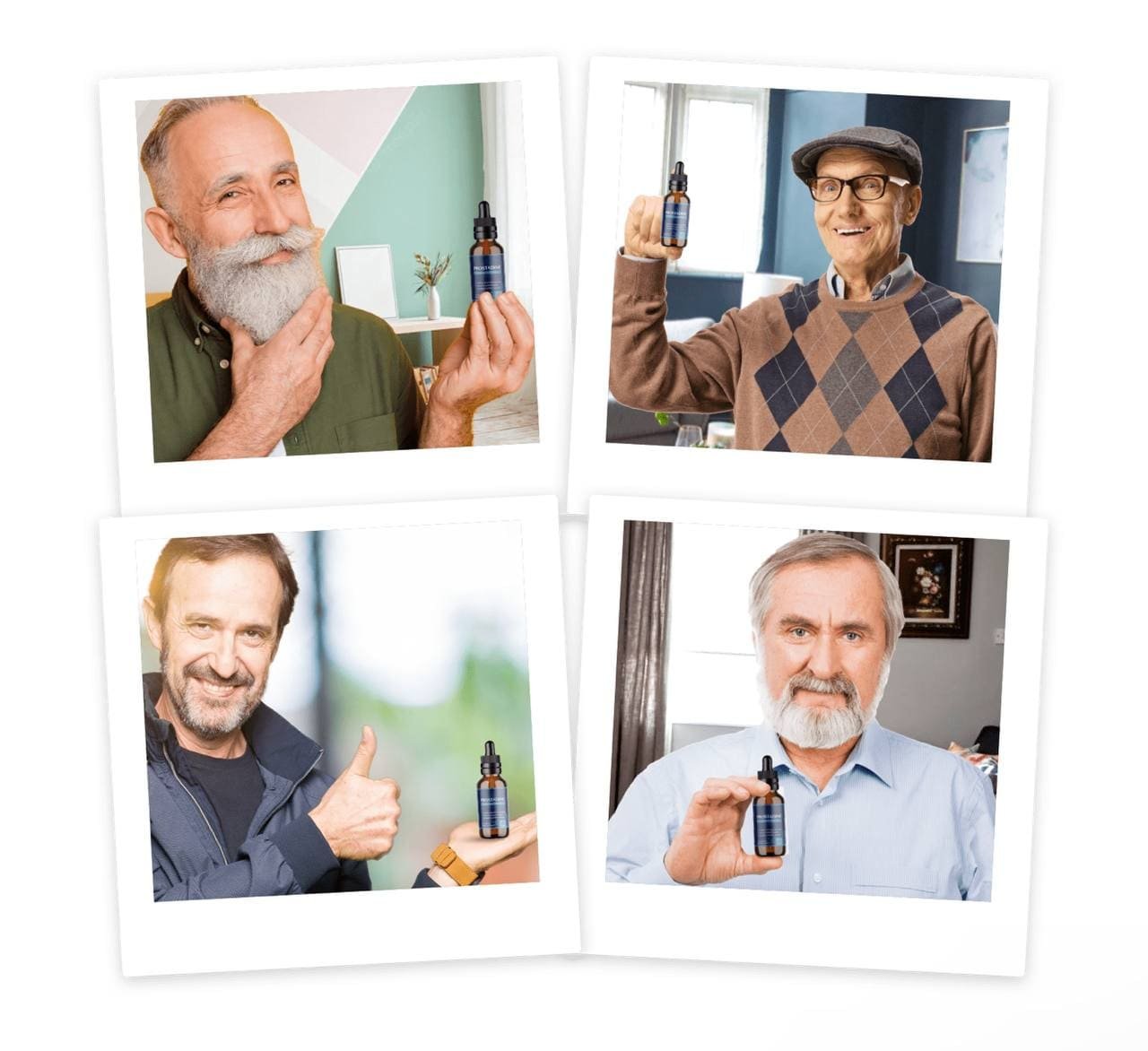 Prostadine real customer testimonials - Satisfied users showing their results with Prostadine supplement.